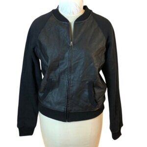NWT Aeropostale Faux Black Leather Front Jacket XL